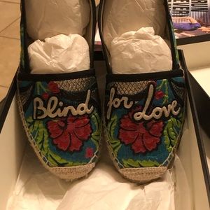 Preloved Gucci “Blind for Love” espadrilles